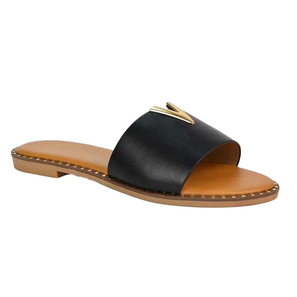 XY London Womens/Ladies Rorie Cut Out Sliders / Black